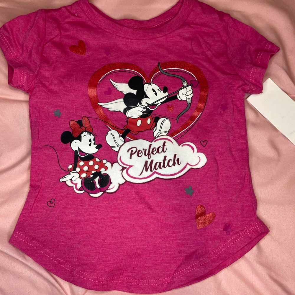 Valentine’s Day Minnie and Mickey Mouse baby top